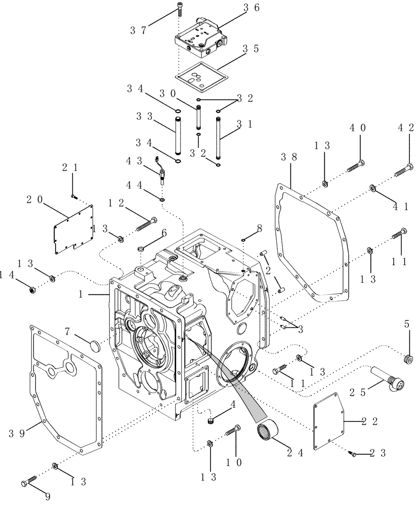 Схема запчастей Case IH MX285 - (06-18) - RANGE TRANSMISSION - HOUSING, TRANSMISSION BSN AJB0355338 (06) - POWER TRAIN