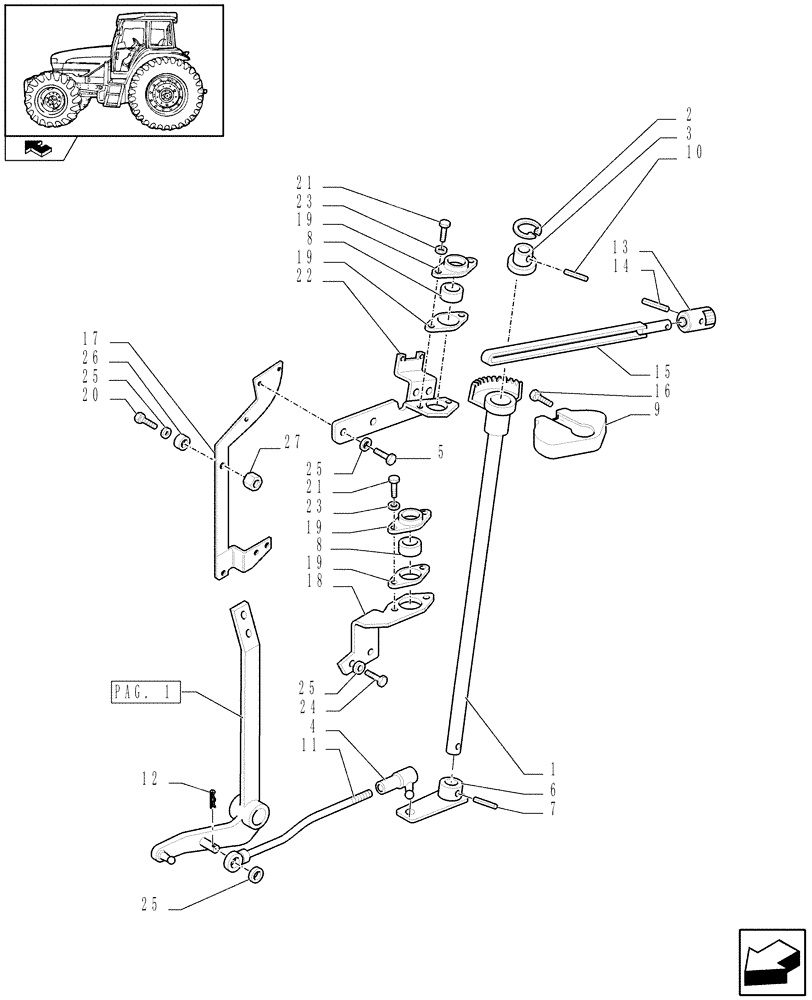 Схема запчастей Case IH FARMALL 105U - (1.96.1[02]) - HYDRAULIC LIFT OUTER CONTROLS - W/CAB (10) - OPERATORS PLATFORM/CAB