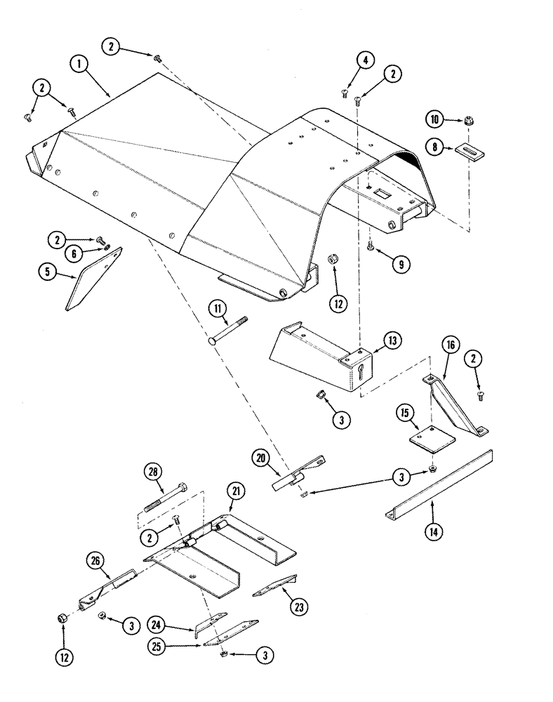 Схема запчастей Case IH 1043 - (09-31) - INNER GATHERER SHIELDS WITH ANGLED DIVIDER SUPPORT (09) - CHASSIS