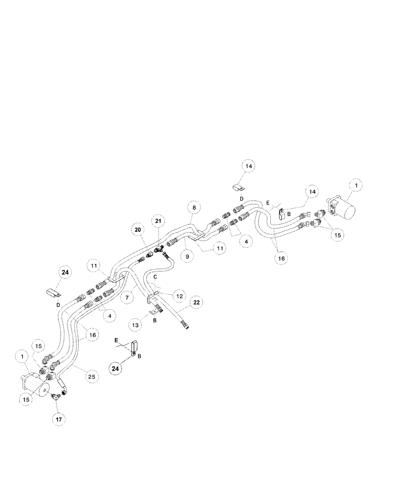 Схема запчастей Case IH 1052 - (09-05) - HYDRAULIC CIRCUIT - DRAPER DRIVE, 30.0 FOOT HEADER ASN CCC0011321 (09) - CHASSIS