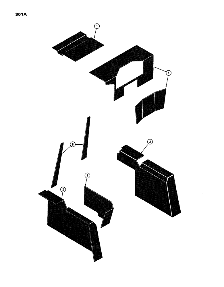 Схема запчастей Case IH 770 - (301A) - CAB, ACOUSTICAL COVERS, HINSON (09) - CHASSIS/ATTACHMENTS