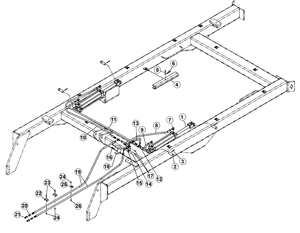 Схема запчастей Case IH RMX790 - (35.100.02) - TRANSPORT HYDRAULICS - SINGLE POINT DEPTH CONTROL (08) - HYDRAULICS