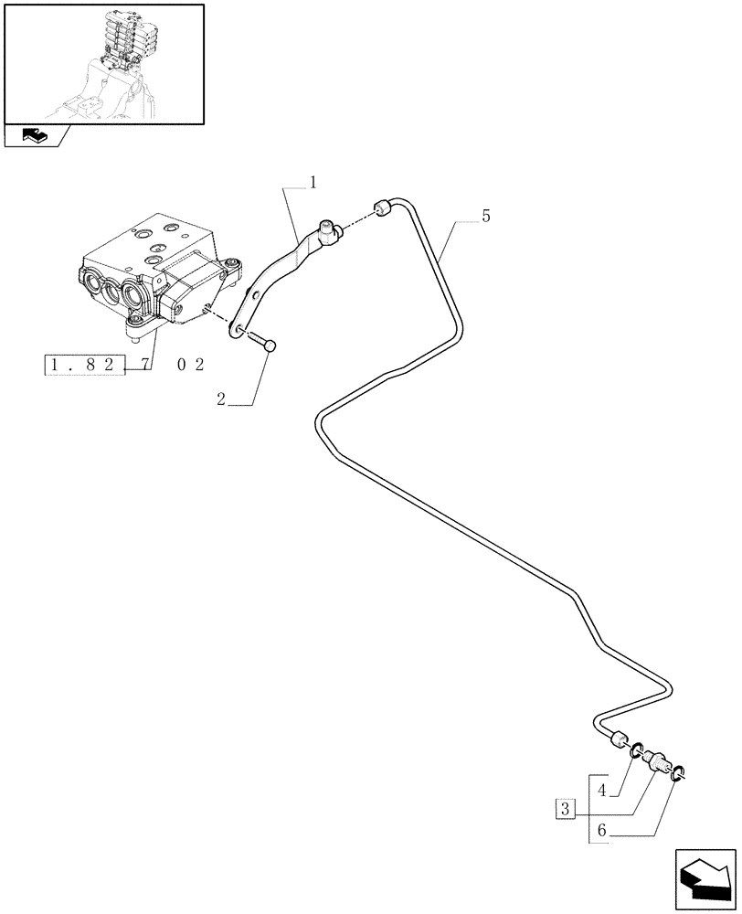 Схема запчастей Case IH PUMA 140 - (1.82.715) - BRAKING SYSTEM LOGIC VALVE - VALVE PIPES (VAR.330720) (07) - HYDRAULIC SYSTEM