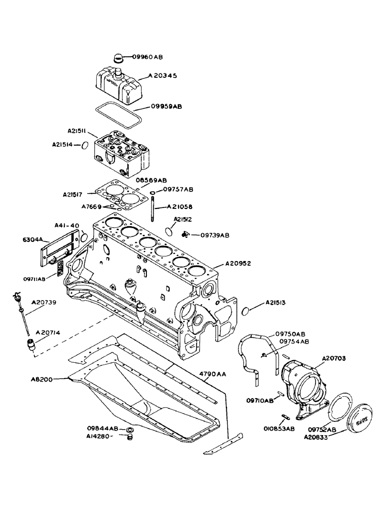Схема запчастей Case IH 930 - (2-024[2]) - LP-GAS ENGINE, OIL PAN (02) - ENGINE