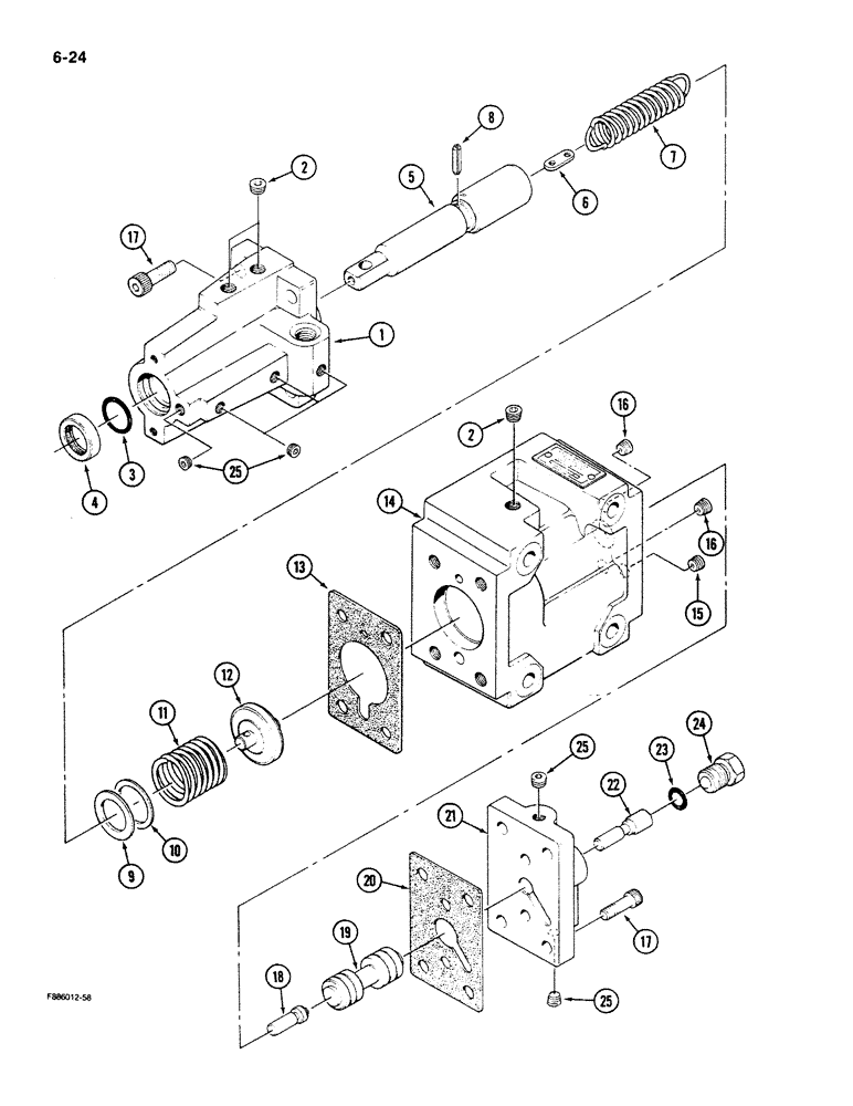 Схема запчастей Case IH 9270 - (6-24) - TRANSMISSION, CLUTCH CONTROL VALVE (CONTD) (06) - POWER TRAIN