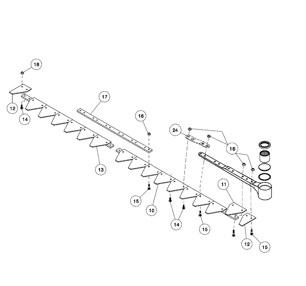 Схема запчастей Case IH 2042 - (09-08) - KNIFE ASSEMBLY - FINE SERRATED SICKLES 