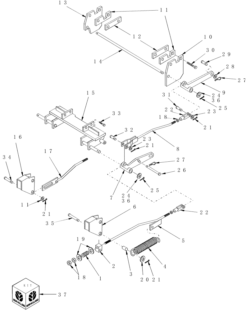 Схема запчастей Case IH MW60S - (009) - LIFT COMPONENTS - MWX60S,MW60S (CLASS 2) & MWX72S,MW72S 