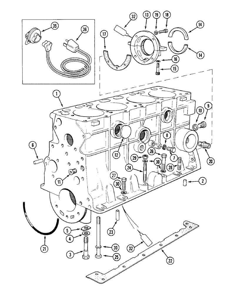 Схема запчастей Case IH 1394 - (2-18) - CYLINDER BLOCK ASSEMBLIES (02) - ENGINE
