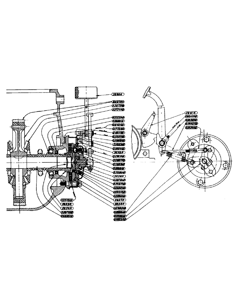 Схема запчастей Case IH SC-SERIES - (066) - DIFFERENTIAL SHAFT AND INDEPENDENT BRAKE ASSEMBLY, PRIOR TO TRACTOR NUMBER 4504858 S, SC, SO (07) - BRAKES