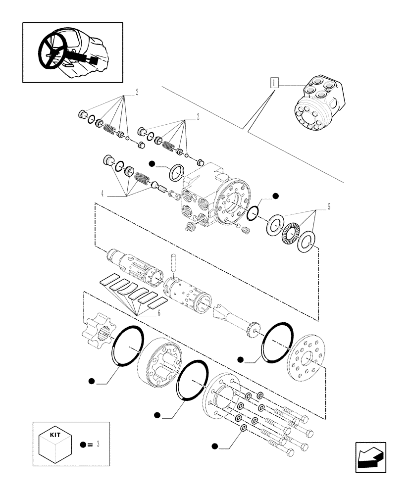 Схема запчастей Case IH JX1070C - (1.92.63/ A[02]) - HYDRAULIC STEERING - BREAKDOWN (10) - OPERATORS PLATFORM/CAB