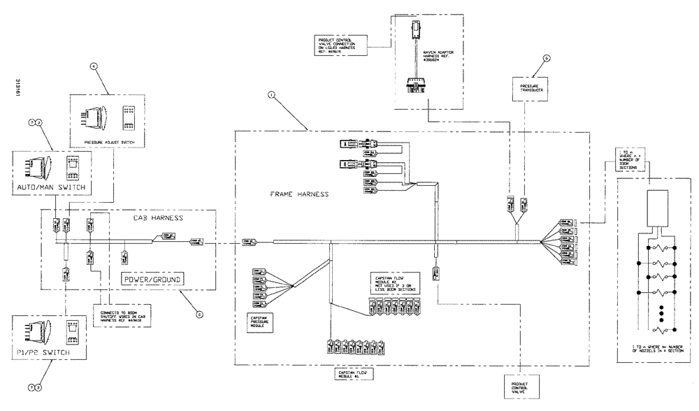Схема запчастей Case IH SPX4260 - (308) - ELECTRICAL GROUP, RAVEN/MID-TECH (AIM COMMAND) (78) - SPRAYING