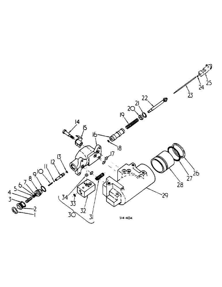 Схема запчастей Case IH 584 - (10-043) - DRAFT CONTROL CYLINDER AND VALVE (07) - HYDRAULICS