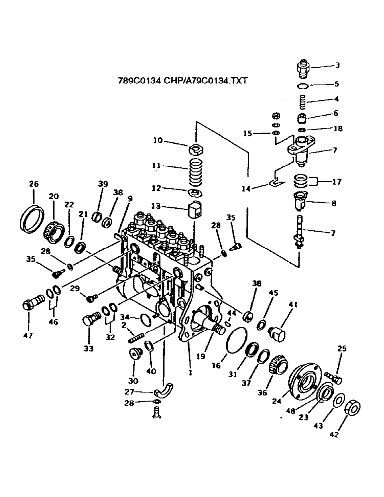 Схема запчастей Case IH 7000 - (C01-34) - ENGINE, FUEL INJECTION PUMP Engine & Engine Attachments