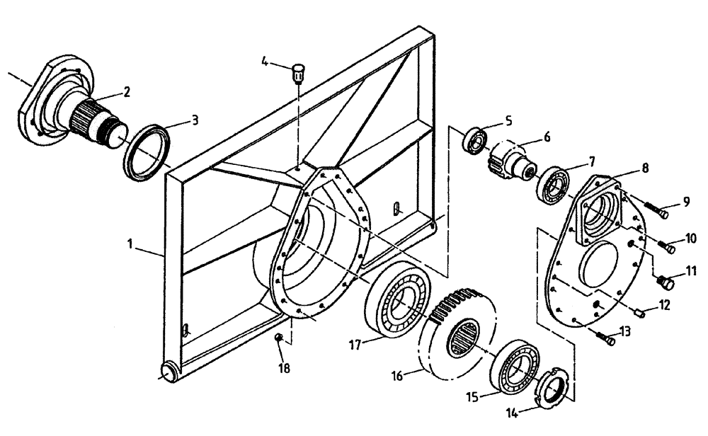 Схема запчастей Case IH 7700 - (A02[90A]) - SWINGING KNIFE CHOPPER GEARBOX Mainframe & Functioning Components