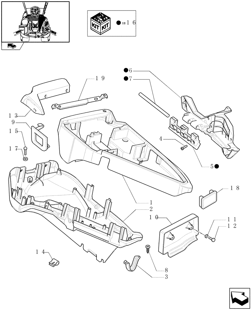 Схема запчастей Case IH MAXXUM 115 - (1.97.0[01]) - ARMREST CONTROL UNIT - COVERS (10) - OPERATORS PLATFORM/CAB