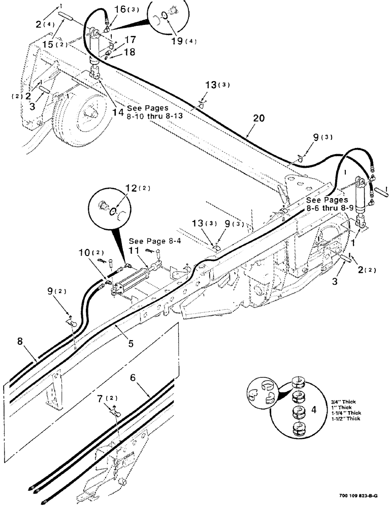 Схема запчастей Case IH 8350 - (8-02) - HEADER LIFT AND TONGUE HYDRAULIC ASSEMBLIES (08) - HYDRAULICS