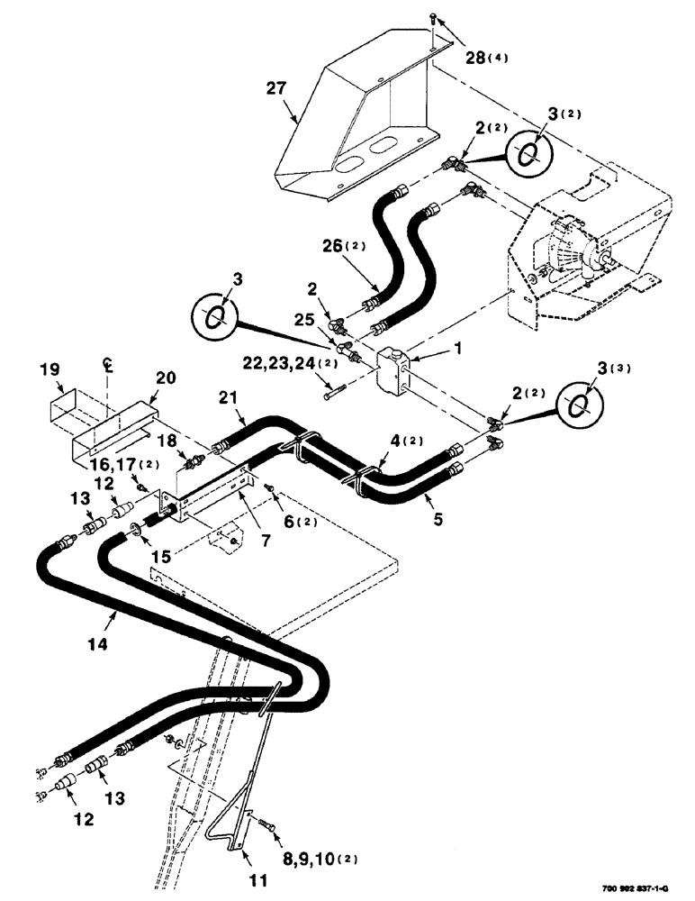 Схема запчастей Case IH 8830 - (9-082) - VALVE ASSEMBLY, REEL DRIVE (58) - ATTACHMENTS/HEADERS