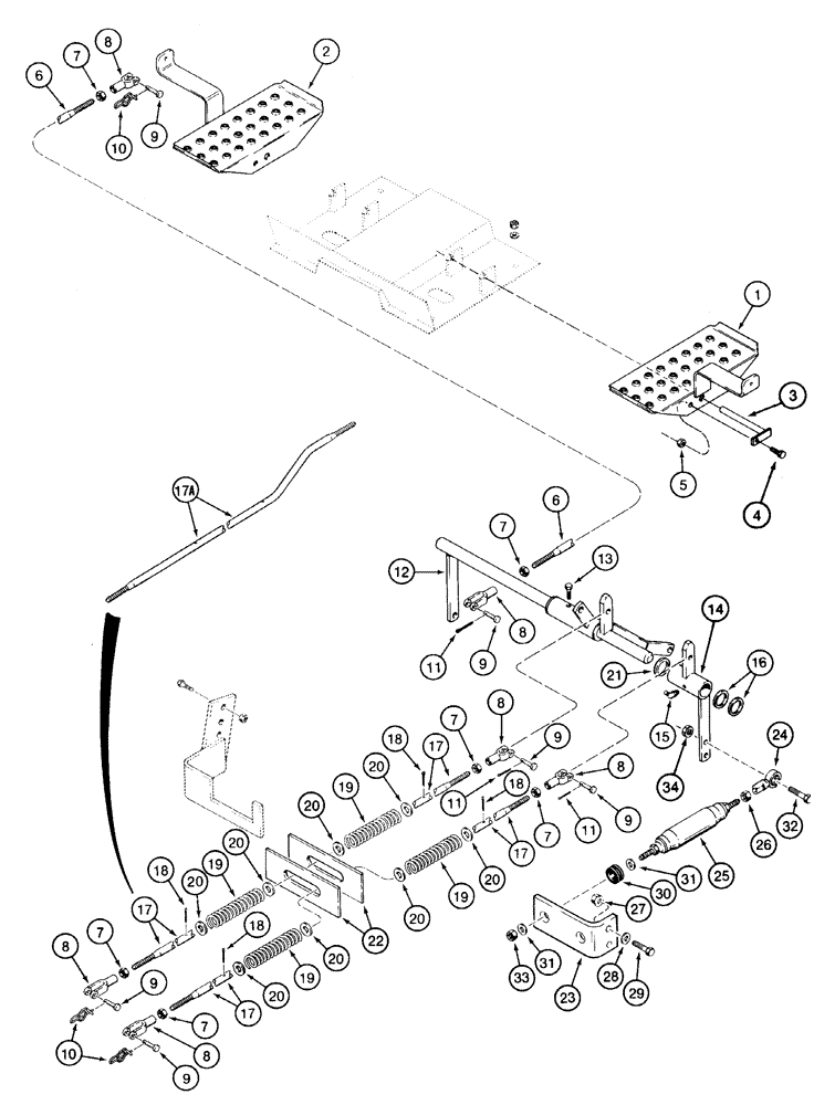 Схема запчастей Case IH 1835C - (6-14) - LOADER CONTROLS, USED ON MODELS WITH FOOT CONTROLS (06) - POWER TRAIN
