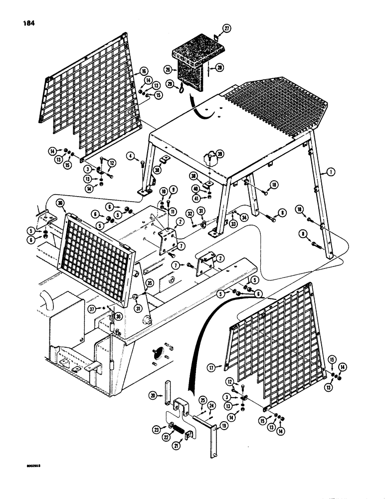Схема запчастей Case IH 1835 - (184) - ROPS CONOPY AND SIDE SCREENS (09) - CHASSIS/ATTACHMENTS