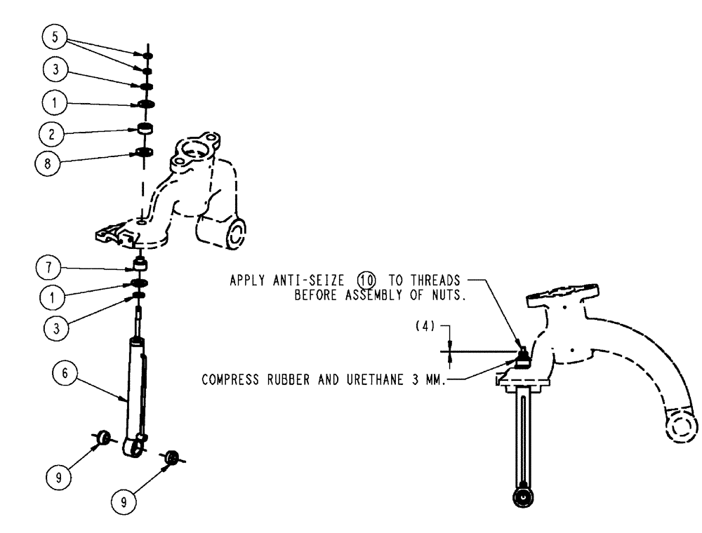 Схема запчастей Case IH SPX4410 - (04-016) - SUSPENSION CYLINDER GROUP Suspension & Frame