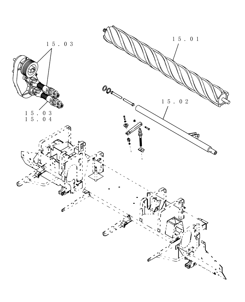 Схема запчастей Case IH DCX161 - (15.00) - CROP CONDITIONING- PICTORIAL INDEX (15) - CROP CONDITIONING