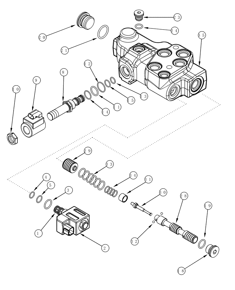 Схема запчастей Case IH MX180 - (08-23) - P.T.O. CONTROL VALVE ASSEMBLY (08) - HYDRAULICS