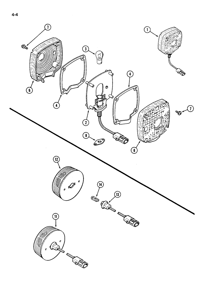 Схема запчастей Case IH 696 - (4-04) - TURN SIGNAL LAMP, TAIL LAMP (04) - ELECTRICAL SYSTEMS