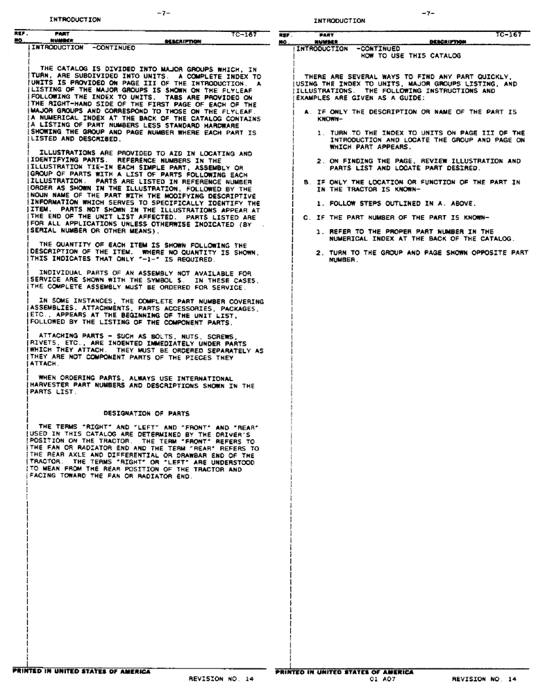 Схема запчастей Case IH HYDRO 100 - (01-7) - INTRODUCTION (00) - GENERAL