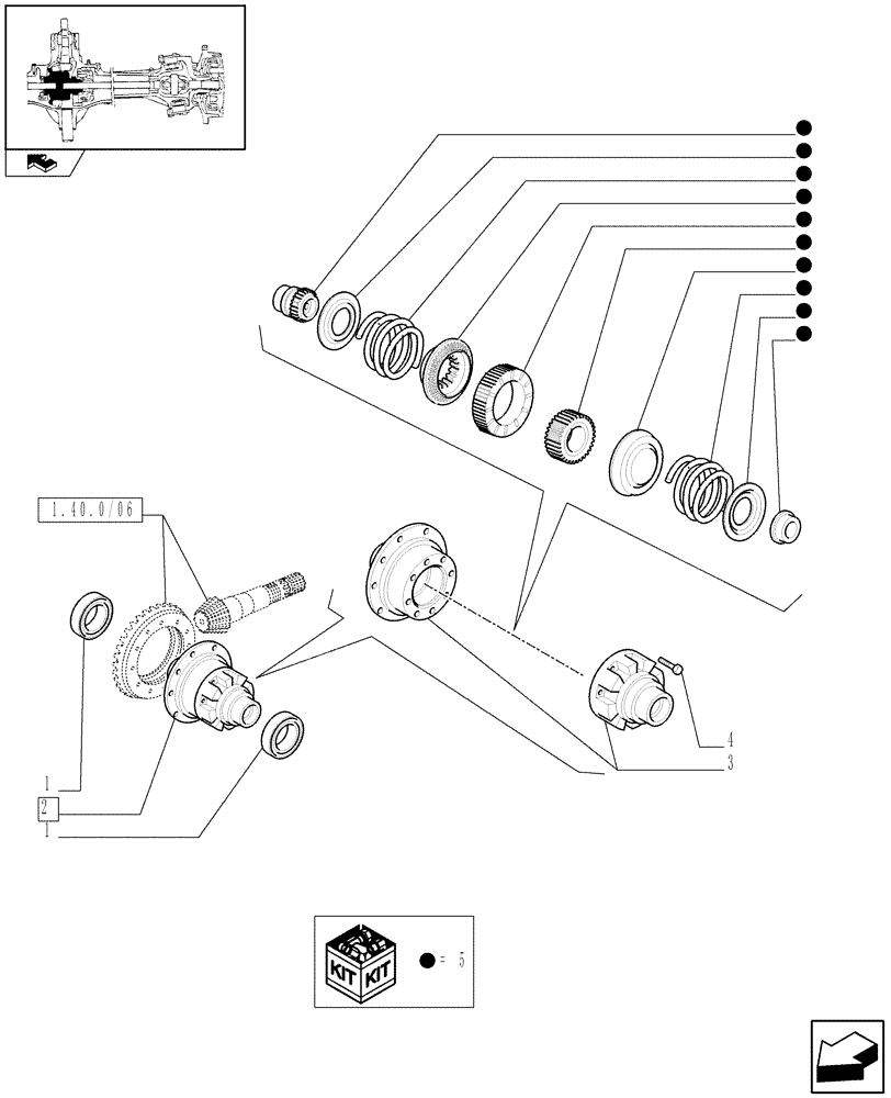 Схема запчастей Case IH FARMALL 90 - (1.40.3/07) - (VAR336325) 4WD FRONT AXLE NO-SPIN DIFFERENTIAL LOCK - DIFFERENTIAL (04) - FRONT AXLE & STEERING