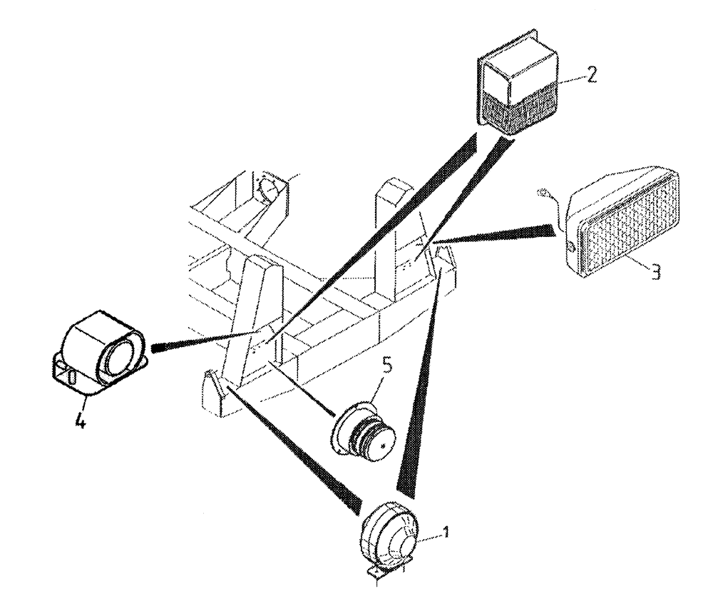 Схема запчастей Case IH AUSTOFT - (A04-04) - LIGHTS [REAR] AND BACK-UP ALARM Mainframe & Functioning Components