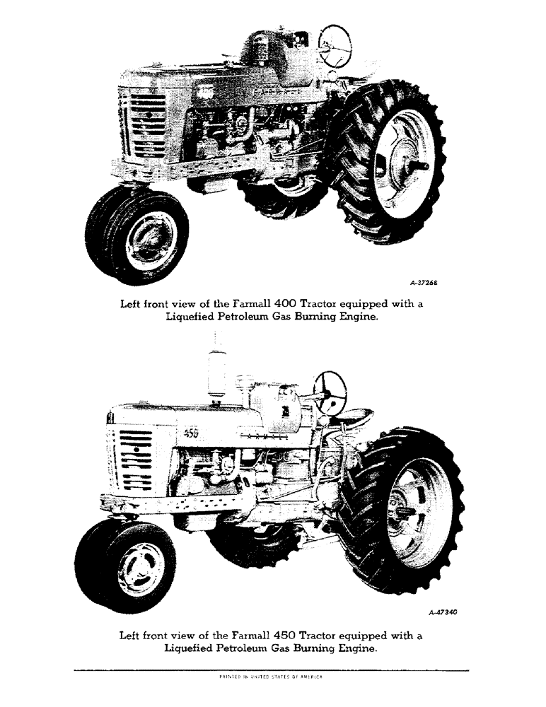 Схема запчастей Case IH 450-SERIES - (005) - LEFT FRONT VIEW OF THE FARMALL 400 & 450 TRACTORS EQUIPPED W/LIQUEFIED PETROLEUM GAS BURNING ENGINE (00) - GENERAL