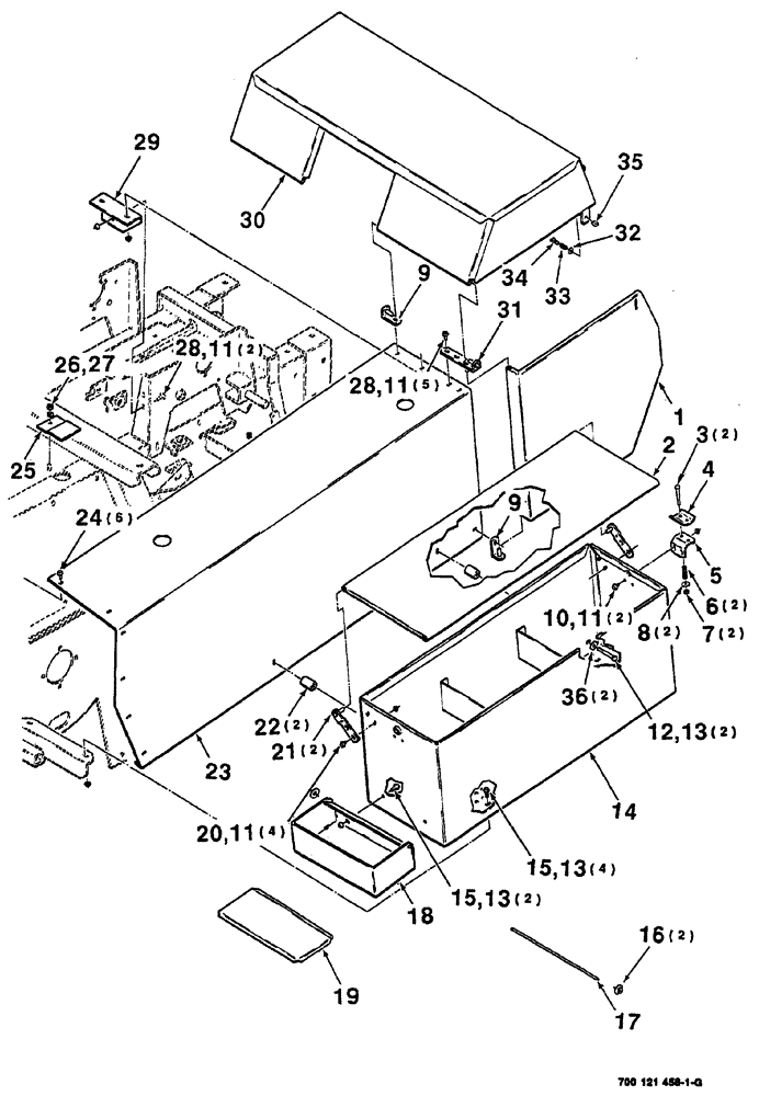 Схема запчастей Case IH 8555 - (07-08) - SHIELDS AND TWINE BOX ASSEMBLY - LEFT (12) - MAIN FRAME
