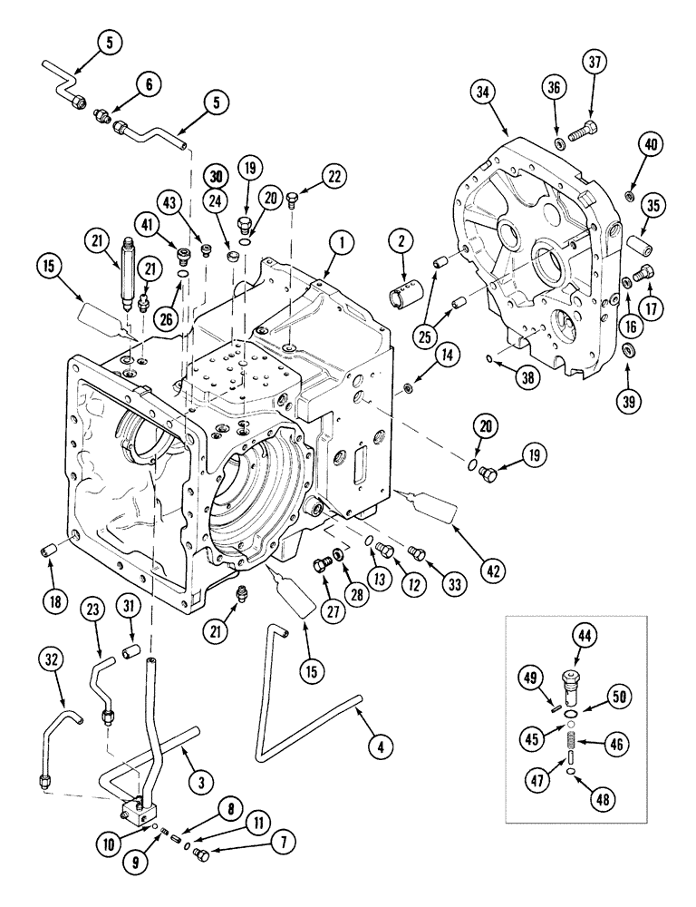 Схема запчастей Case IH 5230 - (6-024) - TRANSMISSION, TRANSAXLE HOUSING AND REAR BEARING CARRIER (06) - POWER TRAIN