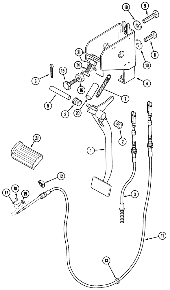 Схема запчастей Case IH 5120 - (6-068) - PEDAL, INCHING CONTROL, JJF1030000 AND AFTER (06) - POWER TRAIN