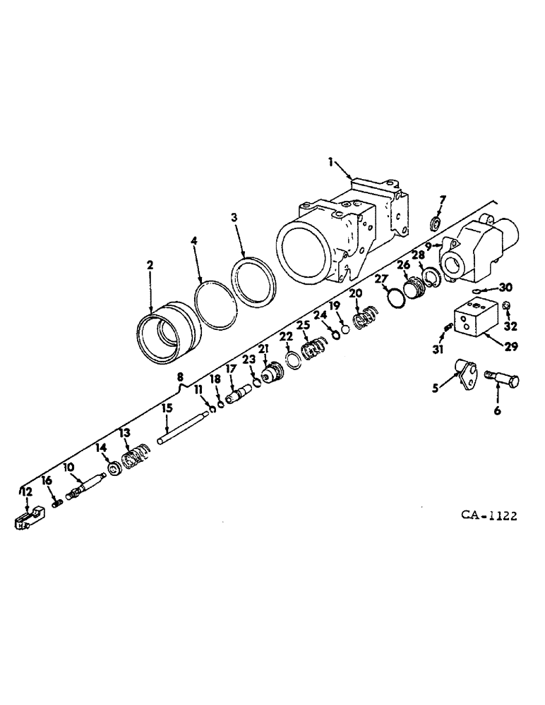 Схема запчастей Case IH 674 - (10-20) - HYDRAULICS, DRAFT CONTROL CYLINDER AND VALVE (07) - HYDRAULICS