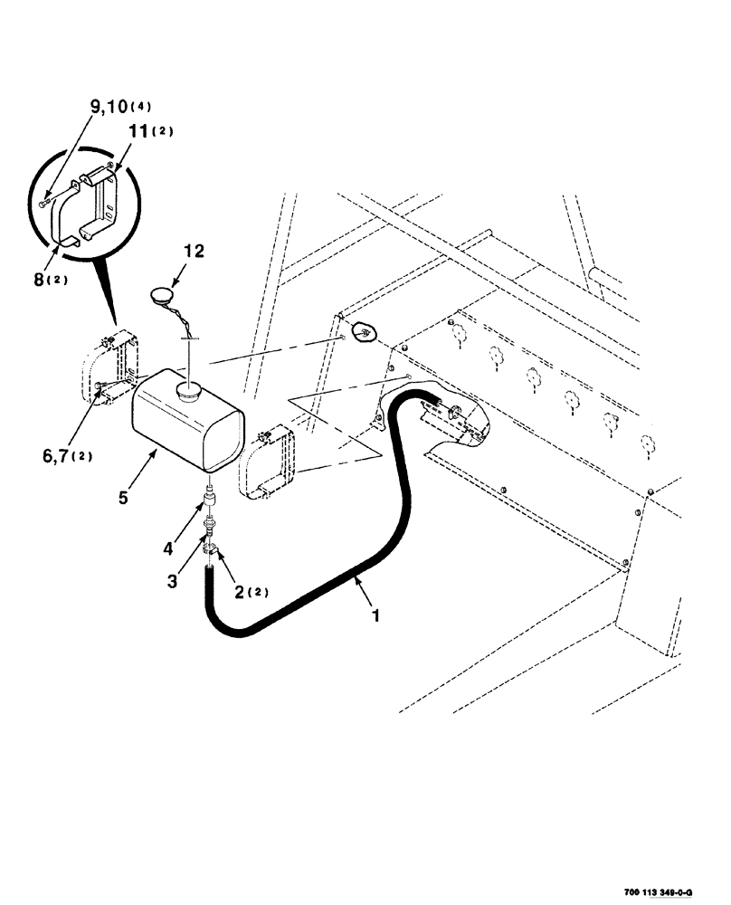 Схема запчастей Case IH 8576 - (06-070) - LUBE RESERVOIR ASSEMBLY (14) - BALE CHAMBER