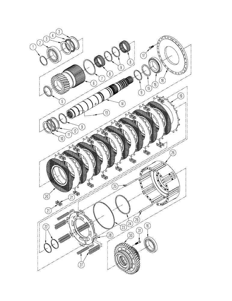Схема запчастей Case IH STX375 - (06-28) - MANUAL SHIFT TRANSMISSION - INPUT SHAFT ASSEMBLY (06) - POWER TRAIN