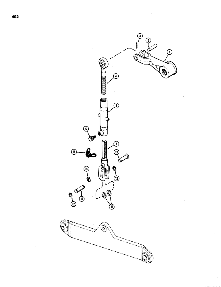 Схема запчастей Case IH 1070 - (0402) - THREE POINT HITCH, LIFT LINKS, HEAVY DUTY (09) - CHASSIS/ATTACHMENTS