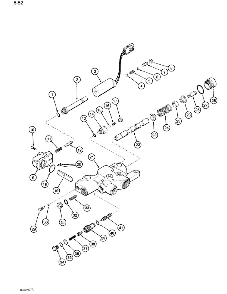 Схема запчастей Case IH 7120 - (8-52) - HITCH VALVE ASSEMBLY (08) - HYDRAULICS