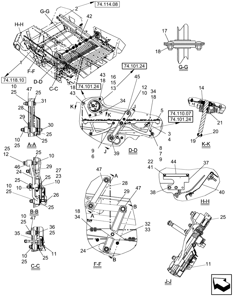 Схема запчастей Case IH 7130 - (74.130.19[01]) - CLEANING SYSTEM (74) - CLEANING