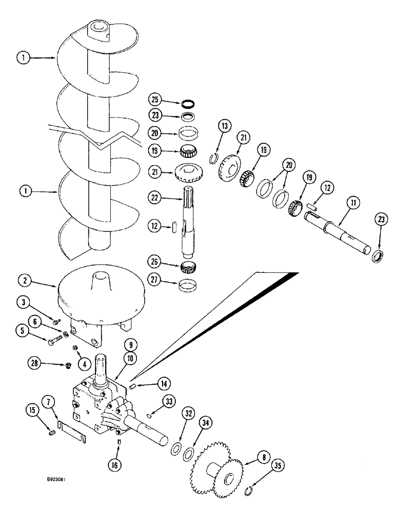 Схема запчастей Case IH 1666 - (9E-18) - LOWER GRAIN TANK, UNLOADER AUGER (17) - GRAIN TANK & UNLOADER