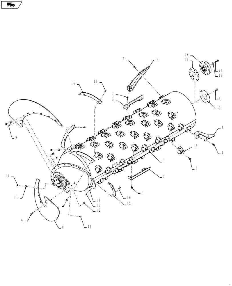 Схема запчастей Case IH 6130 - (66.330.01) - ROTOR- AFX STANDARD SMALL GRAIN,CORN,SOYBEAN W/ 4 STRAIGHT SEPARATOR BARS (66) - THRESHING