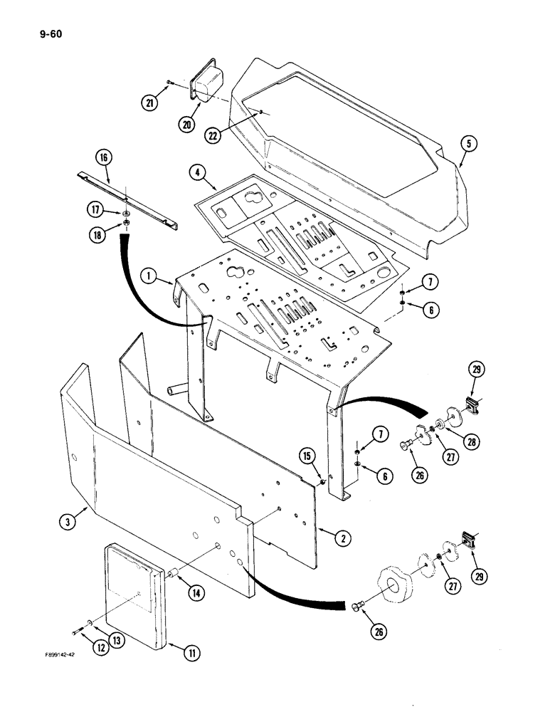 Схема запчастей Case IH 9150 - (9-60) - CONTROL CONSOLE, CAB (09) - CHASSIS/ATTACHMENTS