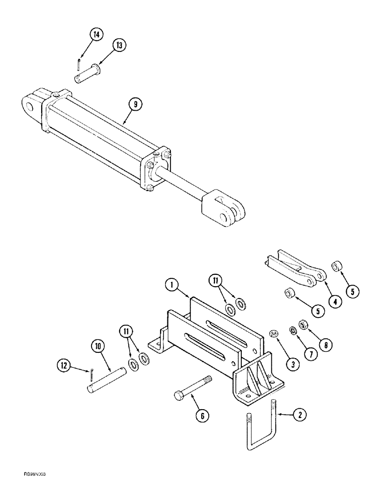 Схема запчастей Case IH 4300 - (9-052) - PRIMARY WING LIFT CYLINDER MOUNTING, STANDARD TRANSPORT, DOUBLE FOLD (09) - CHASSIS/ATTACHMENTS