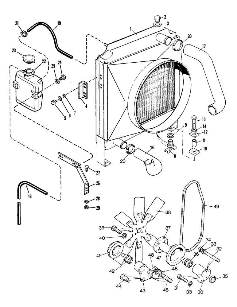 Схема запчастей Case IH 1690 - (B01-3) - RADIATOR AND FAN, P.I.N. 11212772 AND AFTER (02) - COOLING & FUEL SYSTEMS