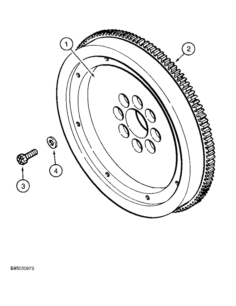 Схема запчастей Case IH 9310 - (2-078) - FLYWHEEL, 6T-830 ENGINE, 6TA-830 ENGINE, PRIOR TO S/N JEE0036501 (02) - ENGINE