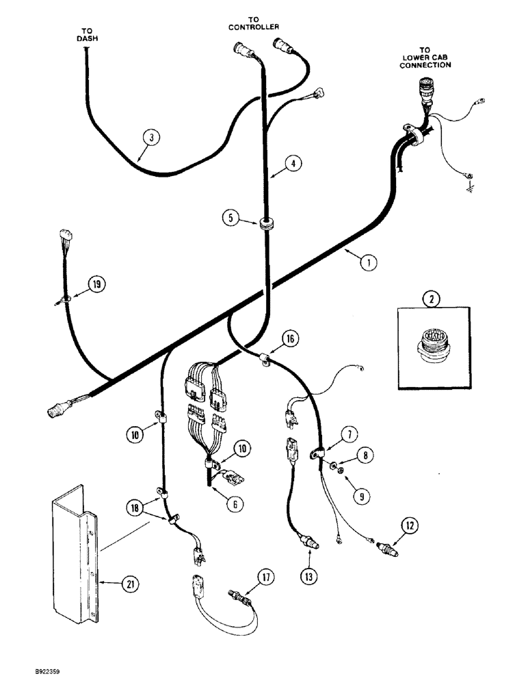 Схема запчастей Case IH 9330 - (4-016) - TRANSMISSION HARNESS (04) - ELECTRICAL SYSTEMS