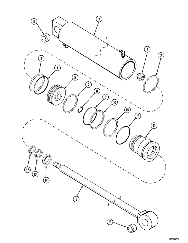 Схема запчастей Case IH L400 - (8-50) - CYLINDER ASSY, LIFT, L450, 70 MM (2.75 INCH) ID X 515 MM (20.28 INCH) STRK (08) - HYDRAULICS