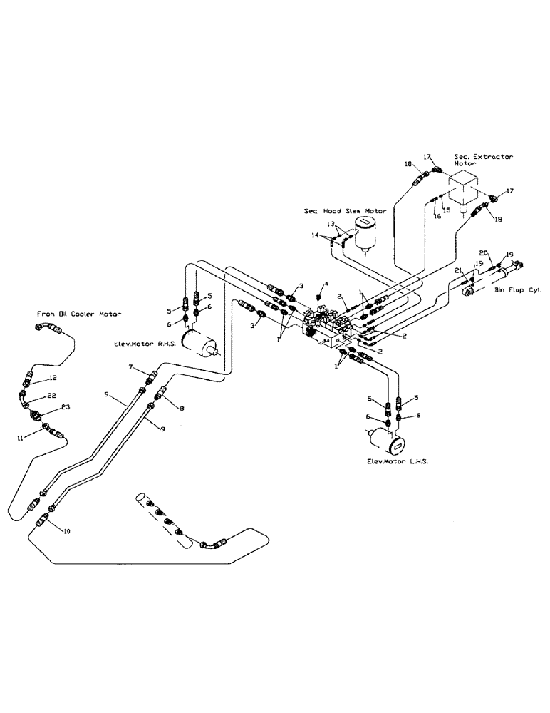 Схема запчастей Case IH 7000 - (B06-21) - HYDRAULIC CIRCUIT, ELEVATOR Hydraulic Components & Circuits