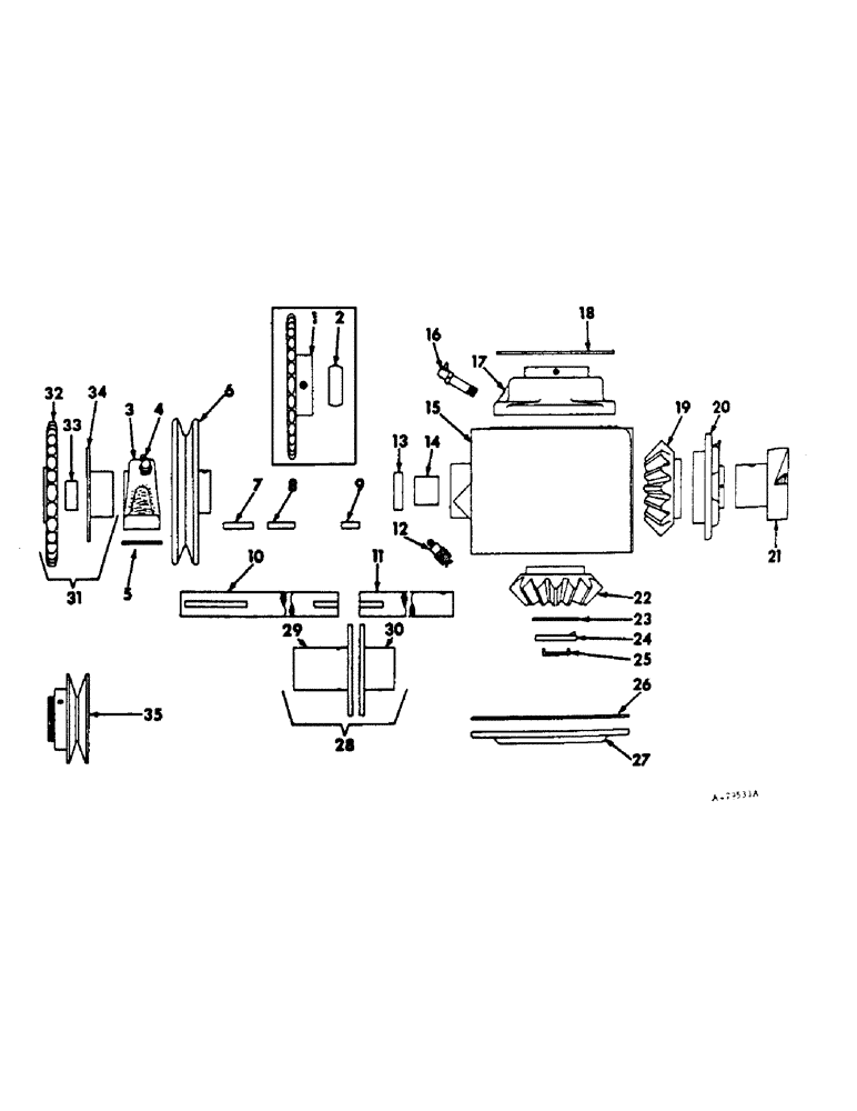 Схема запчастей Case IH 85 - (A-16) - MAIN SHAFT AND CONNECTIONS 